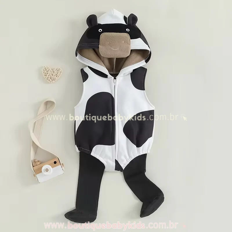 Body Bebê Fantasia Vaquinha com Meia - Image 3