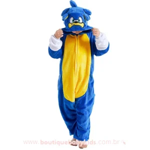 Macacão Infantil Fantasia Sonic Azul