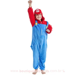 Macacão Infantil Fantasia Super Mario Bros
