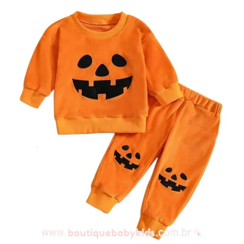 Conjunto Bebê Halloween Abóbora