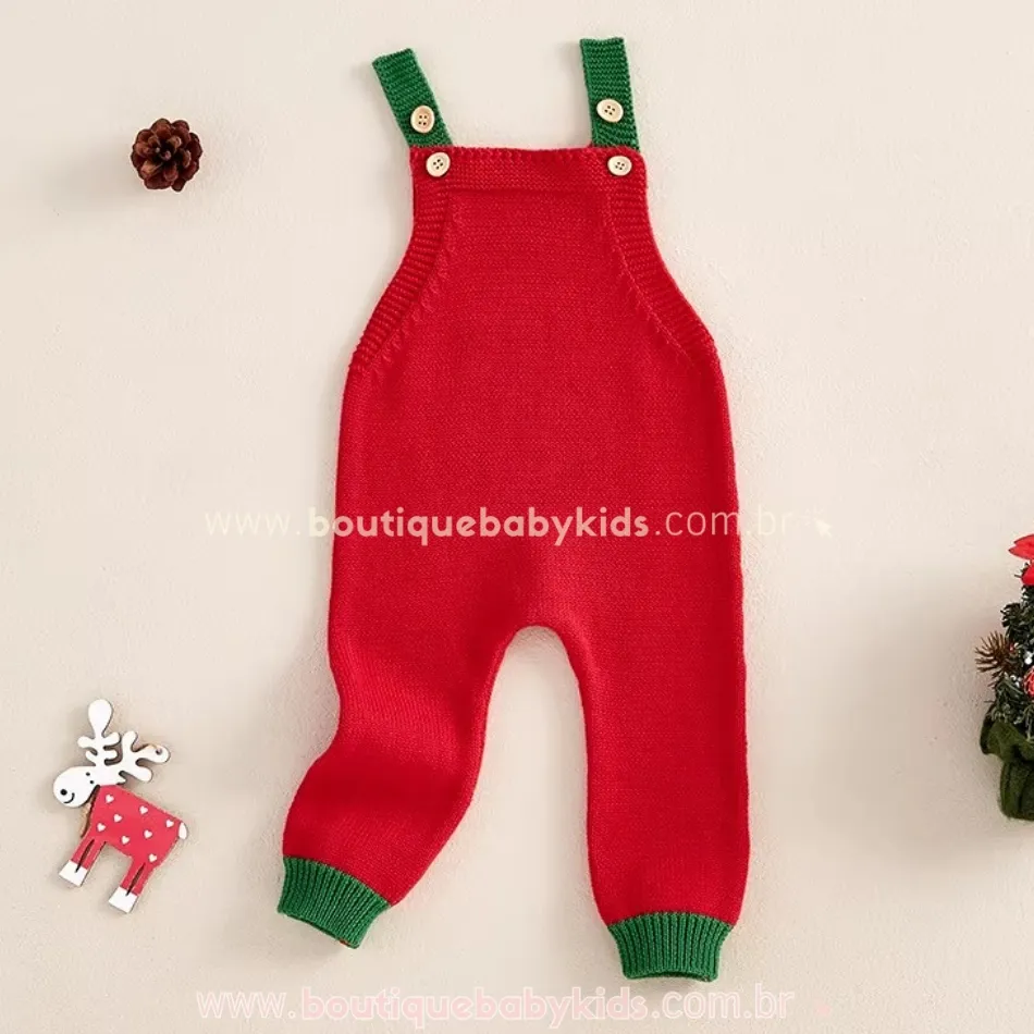Jardineira Bebê Tricot de Natal - Image 3