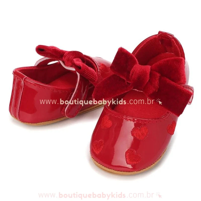 Sapatilha Bebê Verniz Vermelha com Laço - Image 6