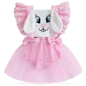Romper Bebê Coelhinha de Páscoa com Tule